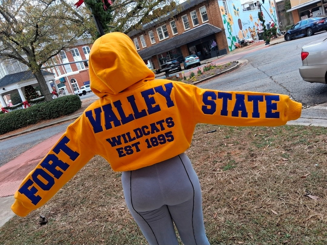 FVSU Retro Cropped Hoodie